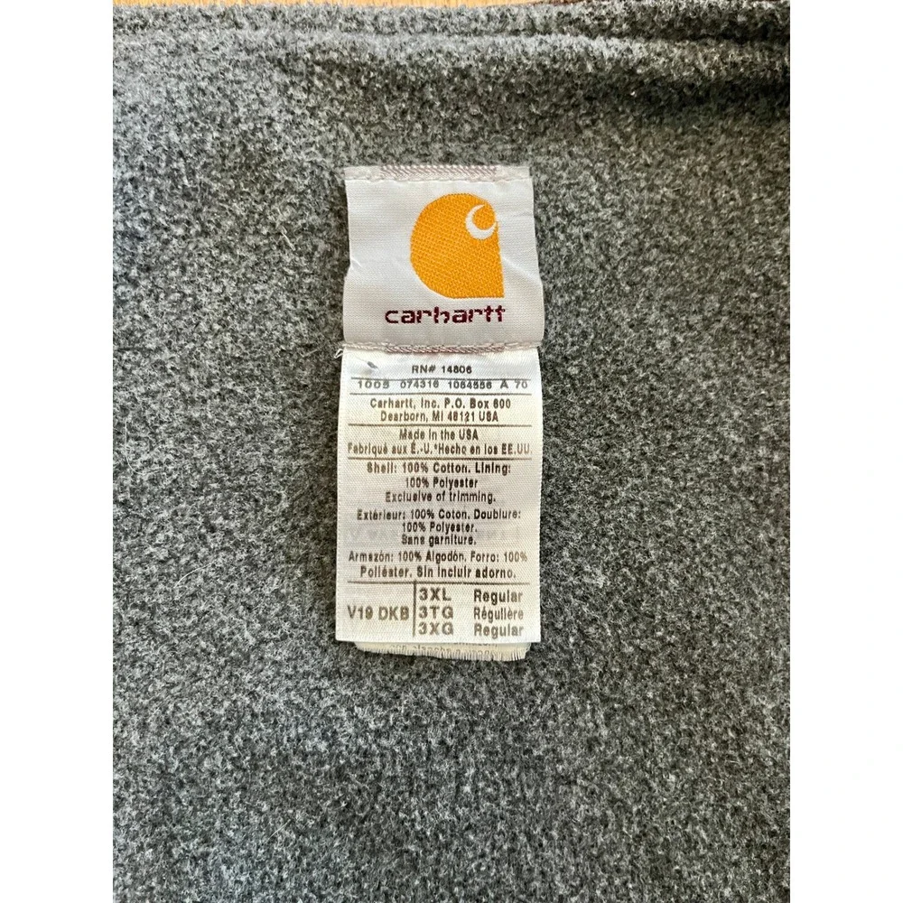 Vintage Carhartt V19 DKB Brown Sandstone Duck Vest Made in USA Men's 3XL Regular